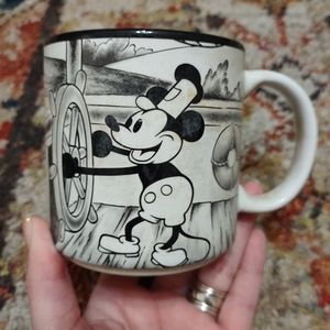 Disney Vintage Mickey Mouse Black/White Mug Cartoon Made In Japan